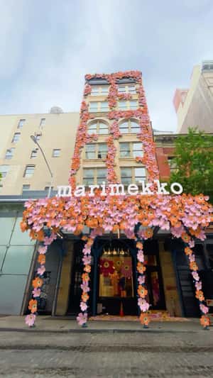 Blooming Flowers Climb at Store in a fake-out-of-home ad of Marimekko