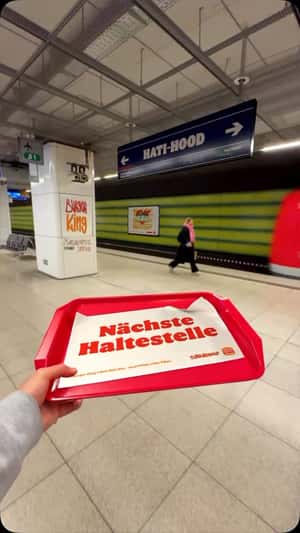 Wiggly Eyes on Food Tray in a fake-out-of-home ad of Burger King