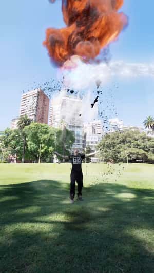 Man Show Elemental Powers in a fake-out-of-home ad of PUB G Mobile