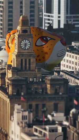 Giant Inflatable Animals in Shanghai in fake-out-of-home ad of Louis Vuitton