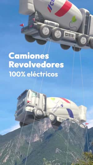 Floating Cement Mixer Truck Inflatables in a fake-out-of-home ad of Cemex México