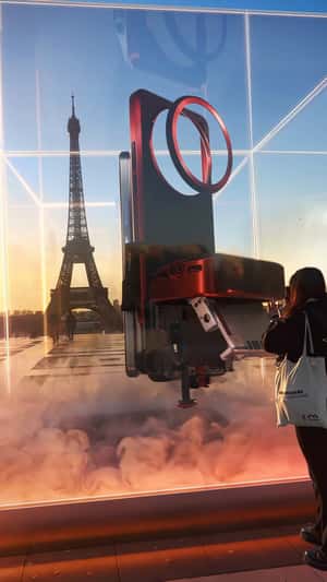Smartphone Assembles Inside Glass Cube in a fake-out-of-home ad of Xiaomi