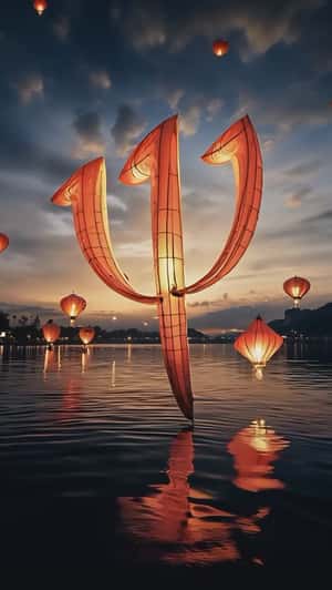 Logo Lantern Floats Above the Lake in a fake-out-of-home ad of Club Med