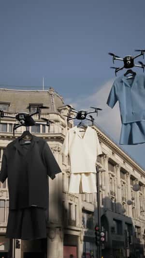 FOOH Ad MAUVAIS Two-piece Outfits Delivered by Drones