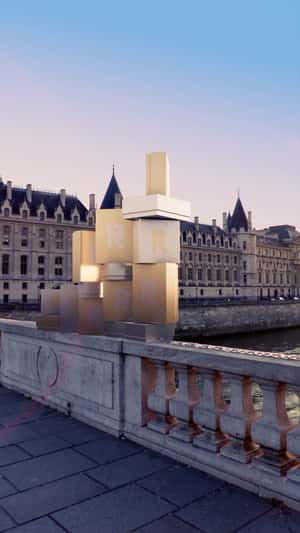 Golden boxes in Paris in fake-out-of-home ad of Rabanne