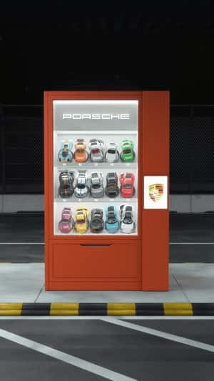 Vending Machine Releases Real Car in a fake-out-of-home ad of Porsche