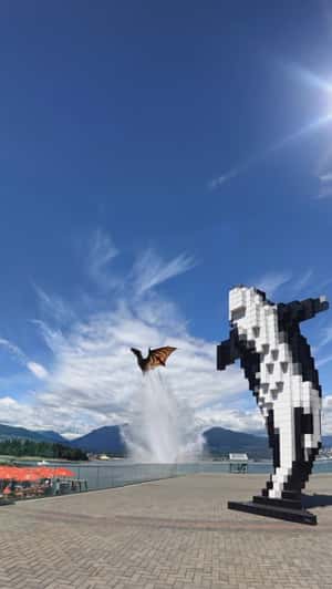 Dragon Emerges From River in a fake-out-of-home ad of Dragon’s Den