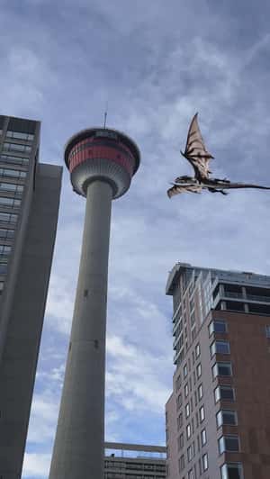 Dragon Flies Across the City in a fake-out-of-home ad of Dragon’s Den