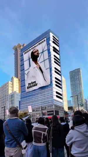 Piano Keys Playing on Building in a fake-out-of-home ad of Amazon Music