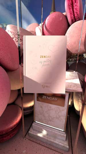 Macaroons in Glass Case Overflow in a fake-out-of-home ad of Zen Day