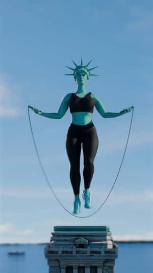 Statue of Liberty Exercise in fake-out-of-home ad of Victoria’s Secret