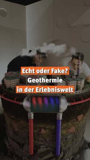 Geothermal Diorama Exhibit in a fake-out-of-home ad of Wien Energie