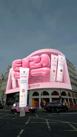 BB Cream Revealed at Building Façade in a fake-out-of-home ad of Erborian
