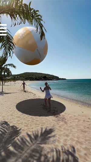 Women Playing Beach Ball in a fake-out-of-home ad of Sephora
