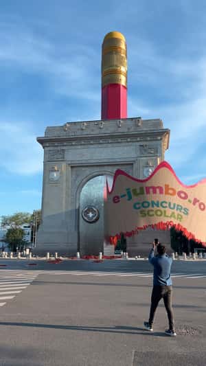 Pencil Sharpens on Monument Sharpener in a fake-out-of-home ad of Jumbo