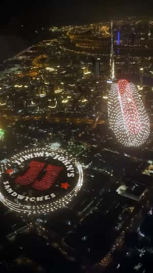 Sandwich Drone Show in a fake-out-of-home ad of Jimmy John’s