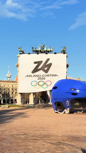 Milano Cortina 2026 Winter Olympic Games in fake-out-of-home ad of Olympics