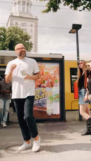 Mojito Bottle on Vitrine Vending Machine in a fake-out-of-home ad of Schweppes