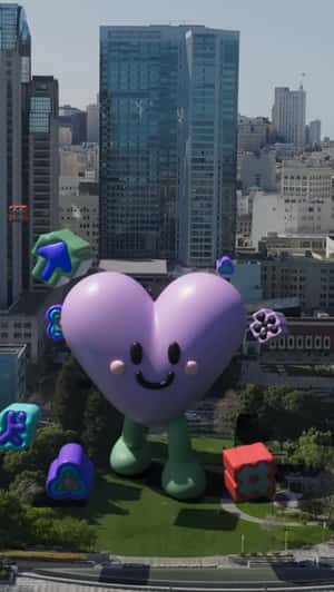 3D Character Strolls on the Street in a fake-out-of-home ad of Figma
