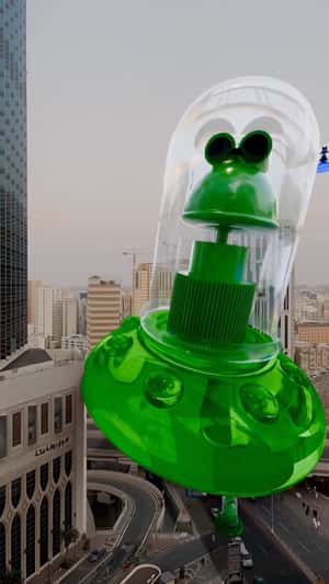 UFO Liquid Candy Flies in a fake-out-of-home ad of Dulcilabs