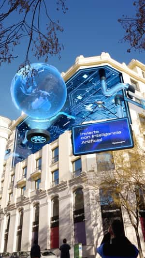 Building Reveals Futuristic Interior in a fake-out-of-home ad of Open Bank