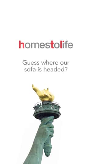 Sofa Moves on Wheels in a fake-out-of-home ad of HomesToLife