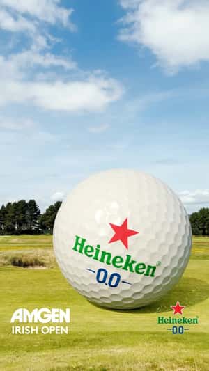 Golf Ball Bumps on Pint of Beer in a fake-out-of-home ad of Heineken