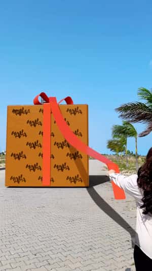 Transparent Box Filled with Products in a fake-out-of-home ad of MALIA