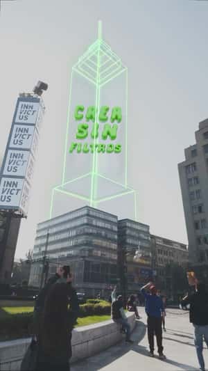 Tower Transforms in Different Textures in a fake-out-of-home ad of Innvictus