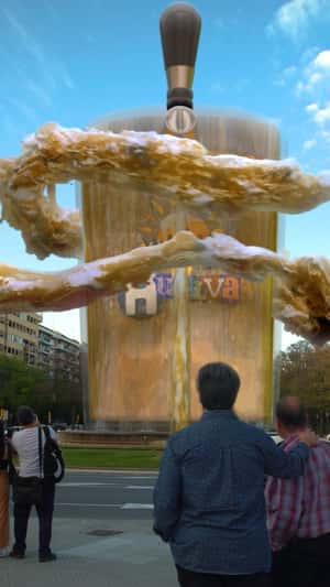 Beer Dispenser Appear From Portal in a fake-out-of-home ad of SunBeer Fest