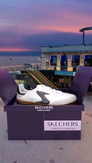 Pop-up Store Delivery by Drones in a fake-out-of-home ad of Skechers