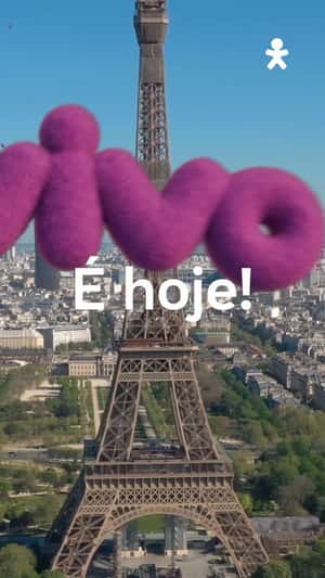 Fuzzy Letters Inflatable Bumps onto Eiffel Tower in a fake-out-of-home-ad of Vivo