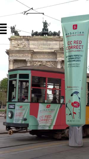 CC Cream Standing Beside Tramline in a fake-out-of-home ad of Sephora