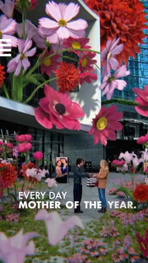 Colorful Flowers Bloom on Buildings in a fake-out-of-home ad of Sephora