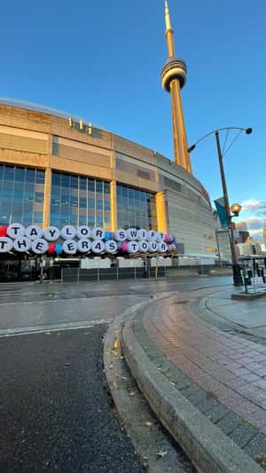 Taylor Swift Bracelet Hangs in Stadium in a fake-out-of-home ad of KiSS 925