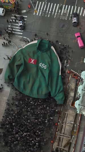 Tracksuit Carried by Protesters in a fake-out-of-home ad of Netflix