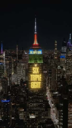 Movie Trailer Projected on Skyscraper in a fake-out-of-home ad of Netflix