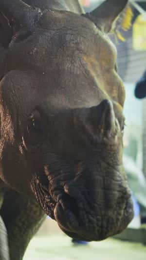 Rhinoceros Walking on the Street in a fake-out-of-home ad of Netflix