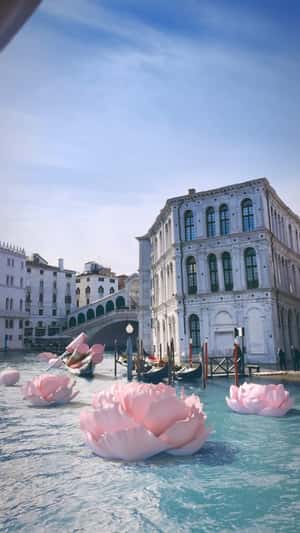 Gondola Transports Liquid Lipstick in a fake-out-of-home ad of Ahood Beauty
