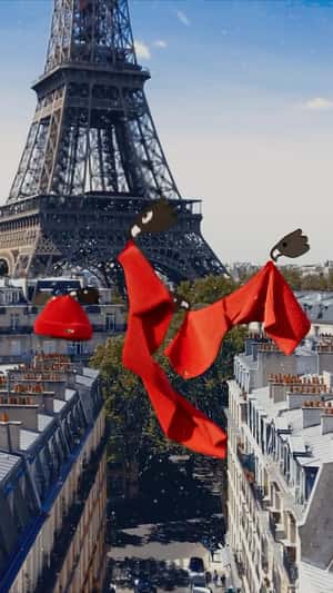 Bonnet and Scarves Carried by Logo Patches in a fake-out-of-home ad of Aigle