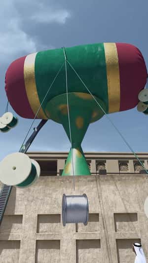 Embroidery Appears Above Museum in a fake-out-of-home ad of Al Shindagha Museum