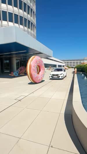 BMW Cars Transformed to Donuts in a fake-out-of-home ad of BMW