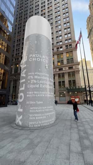 Giant Exfoliant in Manhattan in fake-out-of-home ad of Paula’s Choice