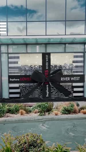 Store Filled with Product Boxes in a fake-out-of-home ad of Sephora