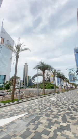 Drones Carrying Glass Signage in a fake-out-of-home ad of BrandDubai