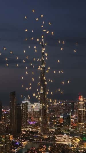 Crescents and Stars Light Skyscraper in a fake-out-of-home ad of BrandDubai