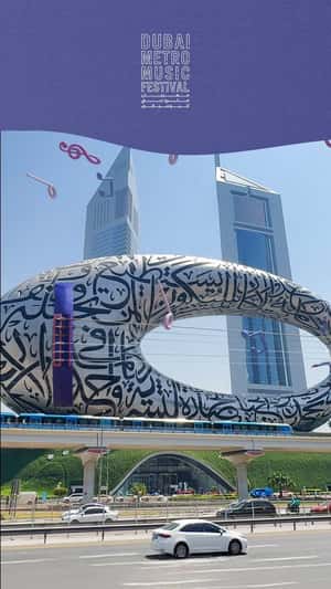 Musical Instruments Beside Skyscrapers in a fake-out-of-home ad of BrandDubai
