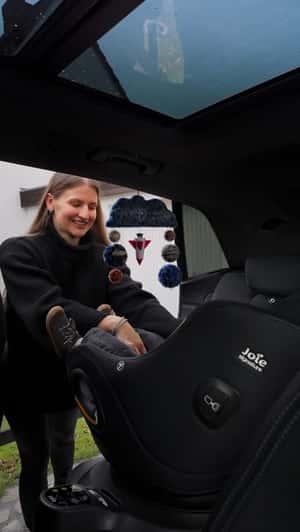 Fuzzy Planets Revolve Inside the Car in a fake-out-of-home ad of Joie Baby