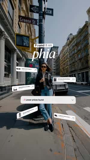 Fashion Items Floats and Wear by Model in a fake-out-of-home ad of Phiaco