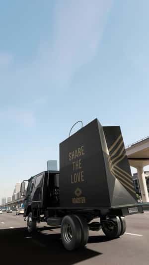 Takeout Bag on Delivery Truck in a fake-out-of-home ad of Roadster